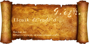 Ilcsik Árpád névjegykártya